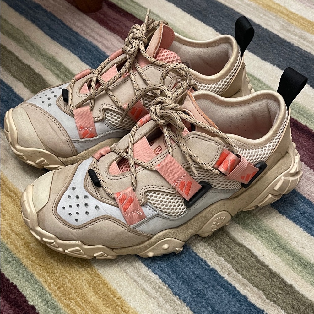 adidas Women's Beige and Coral Trail Sneakers